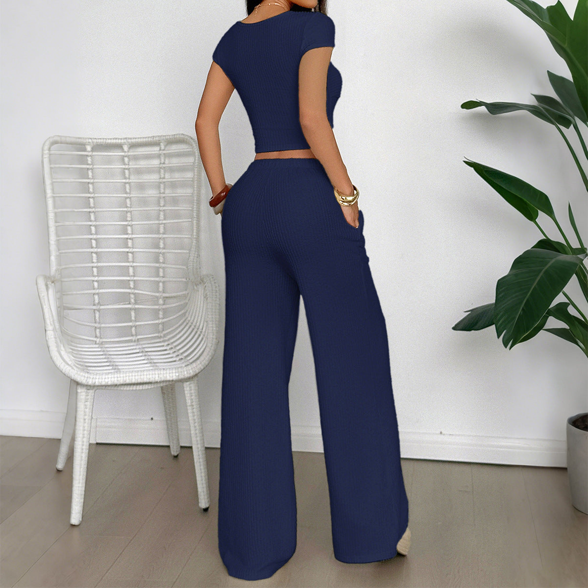 Women's Cool Elegant Sleeve T-shirt Straight Suits