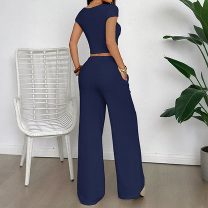 Women's Cool Elegant Sleeve T-shirt Straight Suits