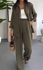 Women's Solid Color Loose Casual Wide Leg Suits