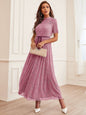 Women's Elegant Lace Round Neck Sleeve A- Dresses