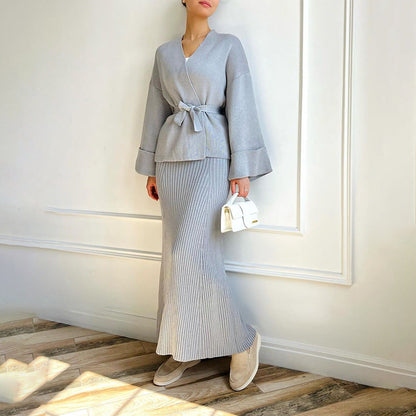 Wide Sleeve Temperament High Waist Half-length Suits