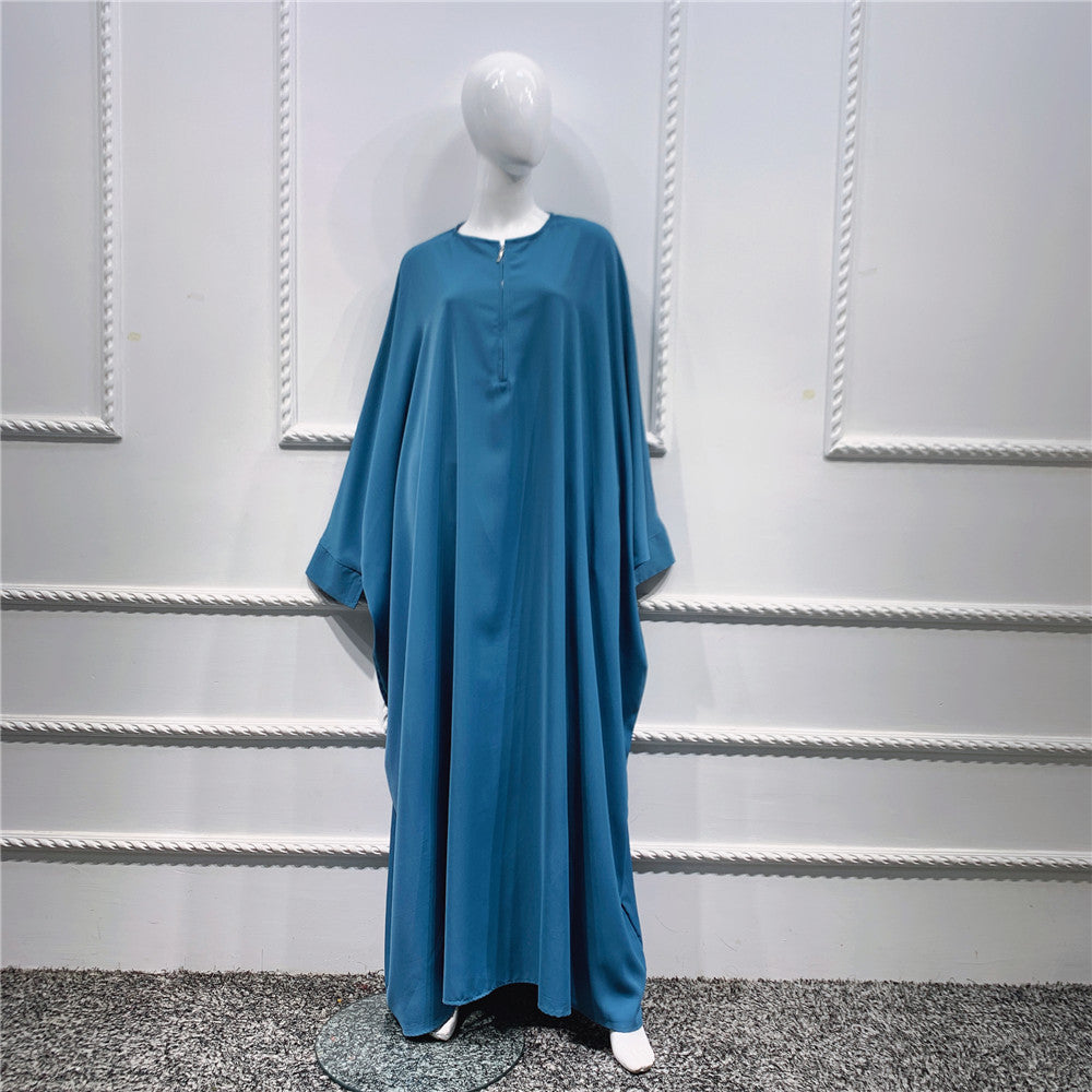 Large Swing Solid Color Batwing Sleeve Dresses