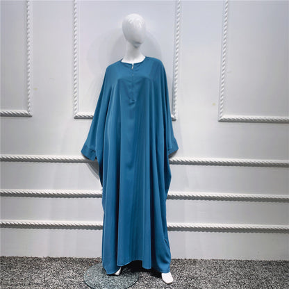 Large Swing Solid Color Batwing Sleeve Dresses