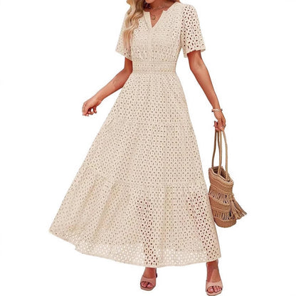 Women's A- Line Hollow Lace Cake Dress Dresses