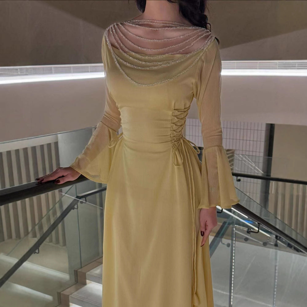 Women's Innovative Sexy Bead Necklace Dress Dresses