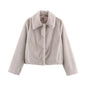 Women's Stylish Lapels Imitation Fur Furry Coats
