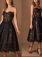 Sexy Temperament Tube Lace Stitching Flower Beautiful Waist Tops