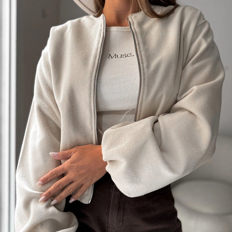 Women's Durable Fashion Woolen Stand Collar Jackets