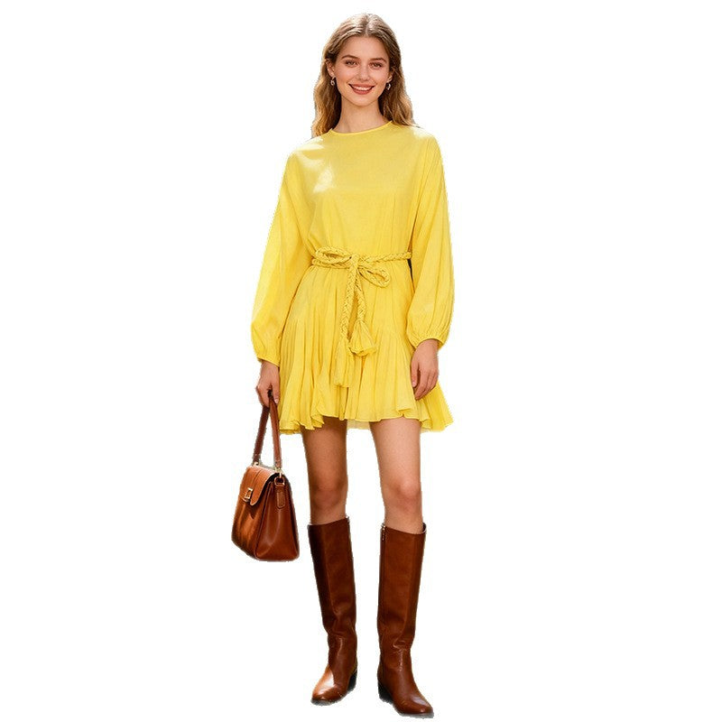 Women's Sleeve Dress Autumn High-grade Fashionable Elegant Shorts
