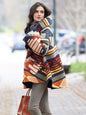 Women's Winter Loose Retro Printed Woolen Colors Coats