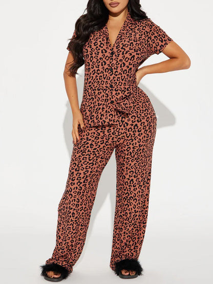 Women's Comfortable Printed Sleeve Home High Waist Suits
