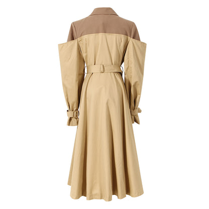 Women's Pieces Collar Trench Mid-length Autumn Design Sense Coats