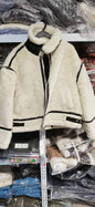 Lamb Wool Female Motorcycle Fur Integrated Coats