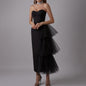 Women's Summer Dinner Formal Dress High Elastic Pleated Mesh Dresses
