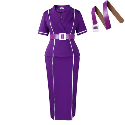 Women's Fashion Sleeve Collar High Waist Ruffles Suits