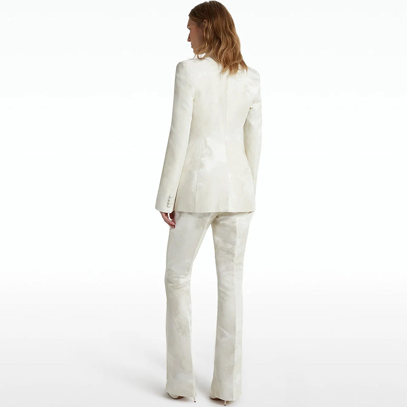 Fashionable Elegant Jacquard Double Breasted Long-sleeved Suits
