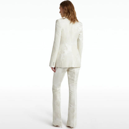 Fashionable Elegant Jacquard Double Breasted Long-sleeved Suits