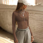 Women's Sexy Hot Mesh Long Sleeve Slim Fit Slimming Blouses
