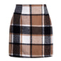 Women's High Waist Tartan Tight Pencil Wool Skirts