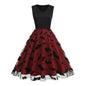 Sleeveless Mesh Butterfly Patchwork Retro Dress Dresses