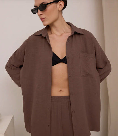Women's Solid Color Pocket Casual Trousers Cardigans
