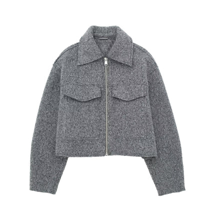 Women's Beautiful French Fashion Bead Leather Coats