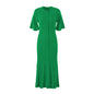 Women's Sleeve Button Slit Knitted Dress Fashion Dresses