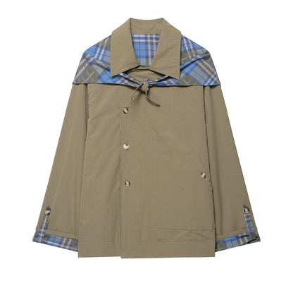 Women's Fashion Casual Retro Plaid Double-sided Lapel Coats