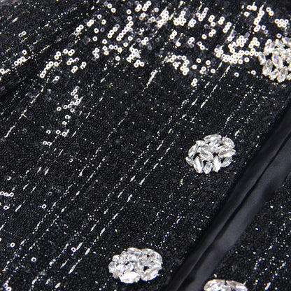 Women's Fashion Sequined Diamonds High Quality Coats