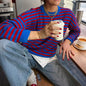 Women's Casual Simple Striped Long-sleeved T-shirt Woolen Blouses