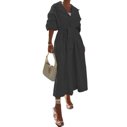Women's Stylish Temperament Long Sleeves Solid Color Coats