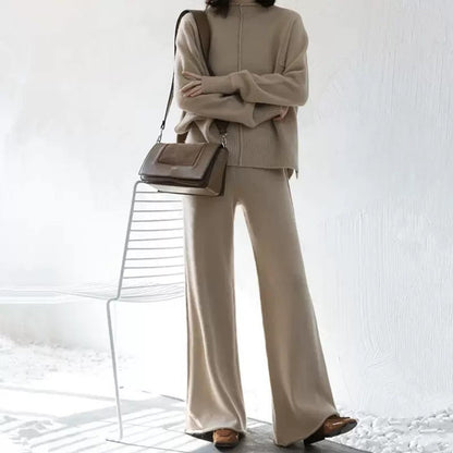 Women's Knitted Two-piece Set Autumn Idle Style Suits