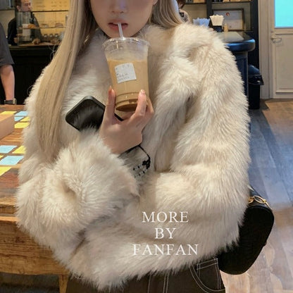 Women's Environmental Protection Fur Winter Large Lapel Coats