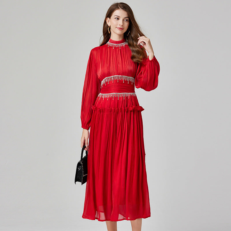 Design Fimbrilla Diamond Decorations Luminous Pleated Dresses