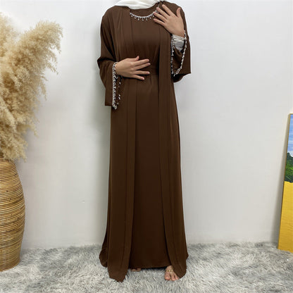 Trendy Slouchy Elegant Sleeveless Dress Muslim Suits