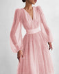 Elegant Lady Puff Sleeve Polka Dot Dresses