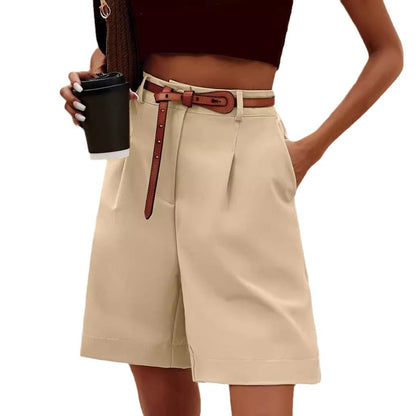 Women's Elastic Waist Wide Leg Knee-length Summer Shorts