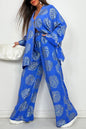 Women's Lapel Print Gilding Loose Casual Long Suits