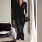 Women's Mid-length Dress Deep Satin Dinner Elegant Dresses