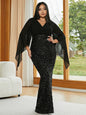 Sequined Temperament Commute Solid Color Red Dresses