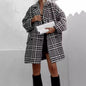 Extra Thick Band Lining Plaid Woolen Coats