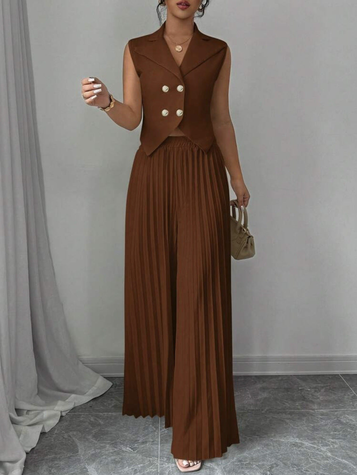 Women's Slouchy Fashion Pleated Two-piece For Suits