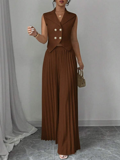 Women's Slouchy Fashion Pleated Two-piece For Suits