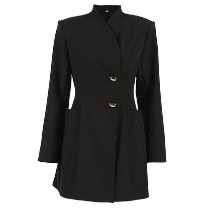 Women's Long Sleeve Waist Trimming Dress Commuting Dresses