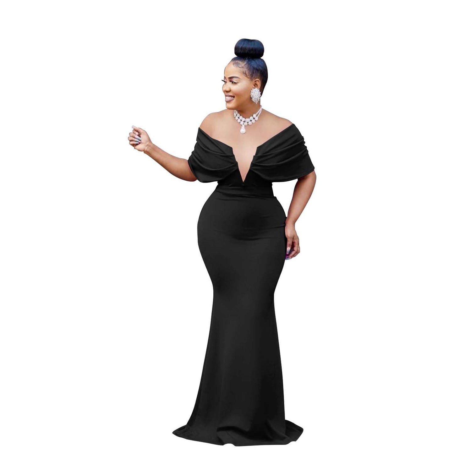 Women's Fashion Wear Solid Color Deep Backless Dresses