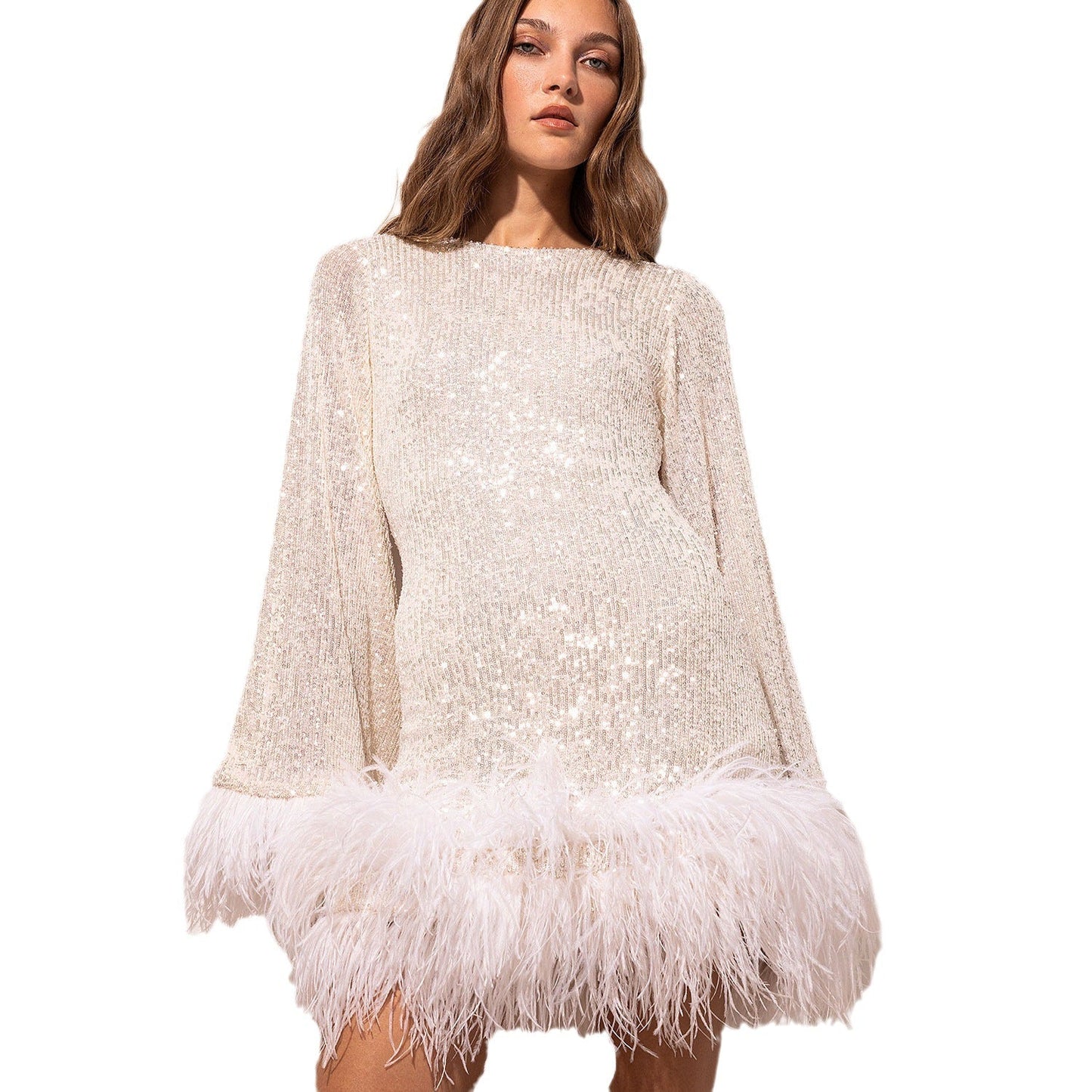 Women's Sexy Dress Bare Back Long Sleeve Dresses