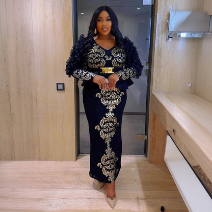 Women's Innovative Dress African Rhinestone Beaded Dresses