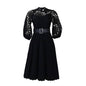 Women's Lace Crochet Sexy Cutout Pleated Stitching Dresses