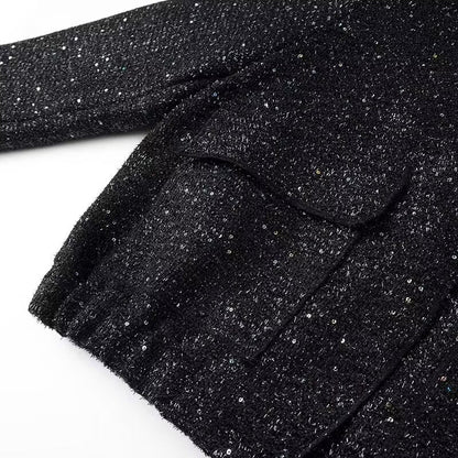 Women's French Style Fashion Loose Slimming Sequined Coats