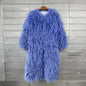 Imitation Tan Wool Extended Furry Color Coats